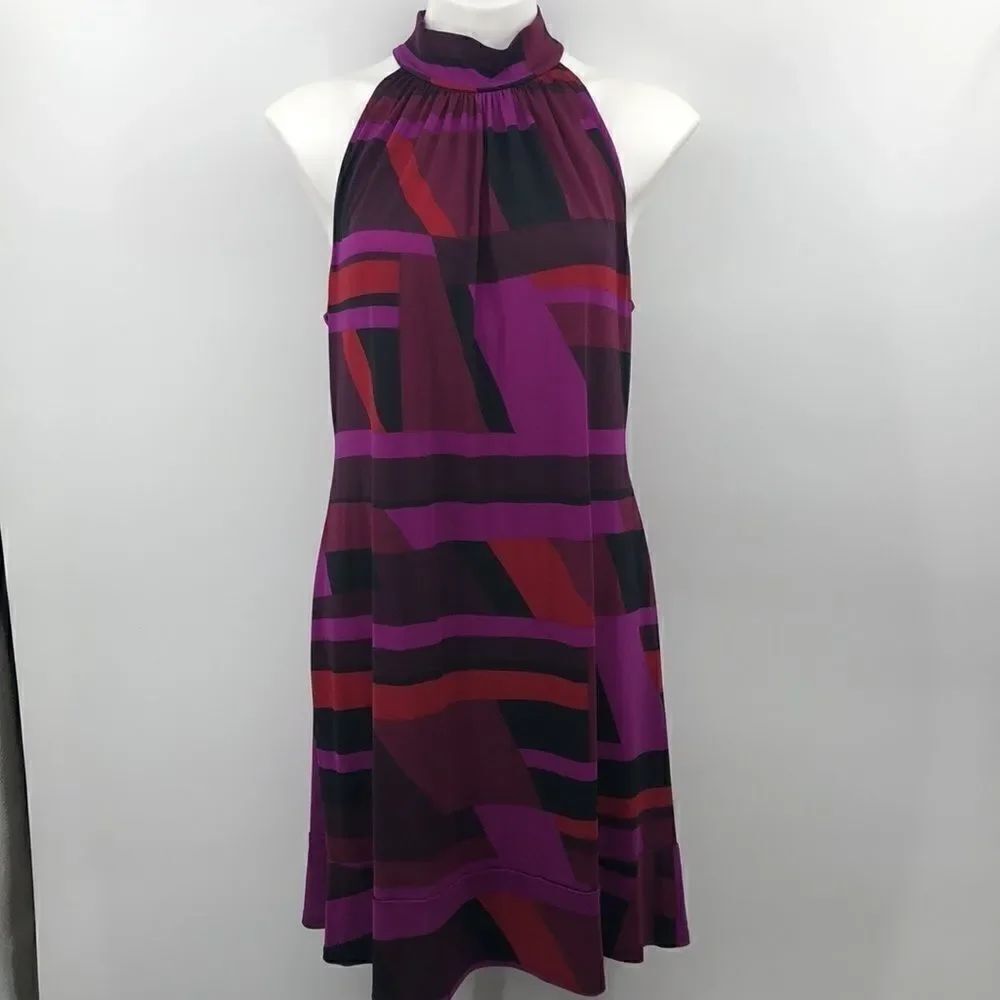 American Living purple black halter dress size 16